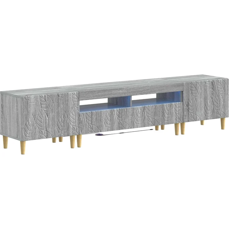 vidaXL 3-teiliges LED TV Regal DELFT Sonoma-Grau Holzwerkstoff 3416766 – Bild 2