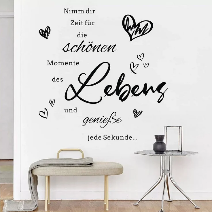 Agger Wandtattoo nimm dir Zeit für die schönen Momente wandtattoo, wohnzimmer Sprüche zitate Wandsticker Flur und Diele – Bild 4