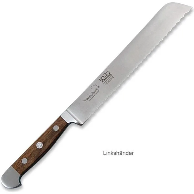 Güde Erwachsene Brotmesser, Links, geschmiedet, Serie Alpha, Doppelkropf, Griff Faßeichenholz, Linkshänderausführung Küchenmesser, mehrfarbig, One size