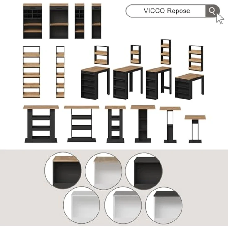 Esstisch Repose Anthrazit 65 x 65 cm Vicco – Bild 9