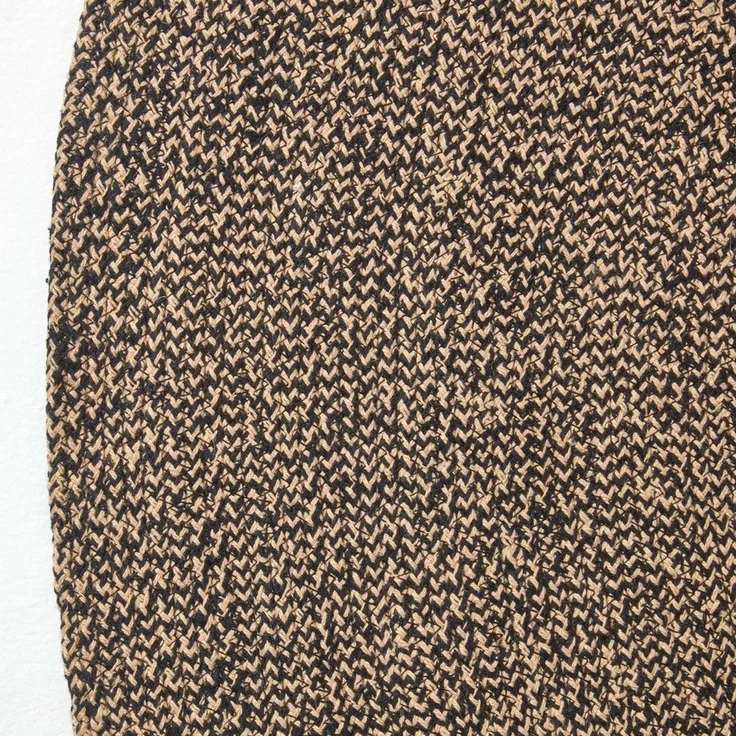 Homescapes Teppich Geflochtener handgewebter Teppich in beige und schwarz, 120 cm rund, Höhe: 20 mm – Bild 2