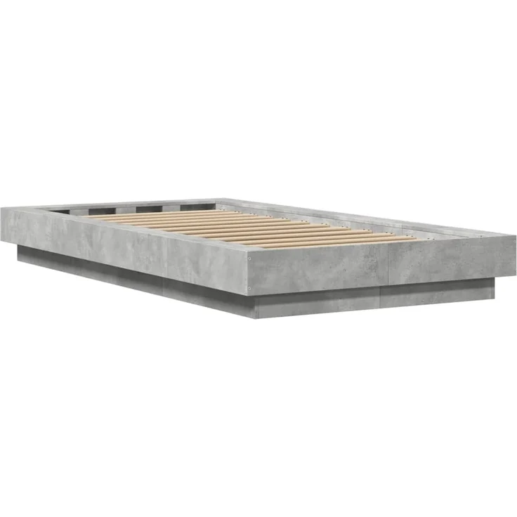 vidaXL Bettgestell Betongrau 90x200 cm Holzwerkstoff 3281213 – Bild 6