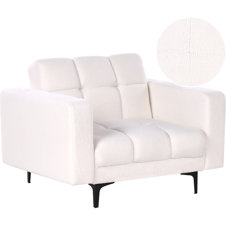 Sessel ALNES Bouclé Weiß