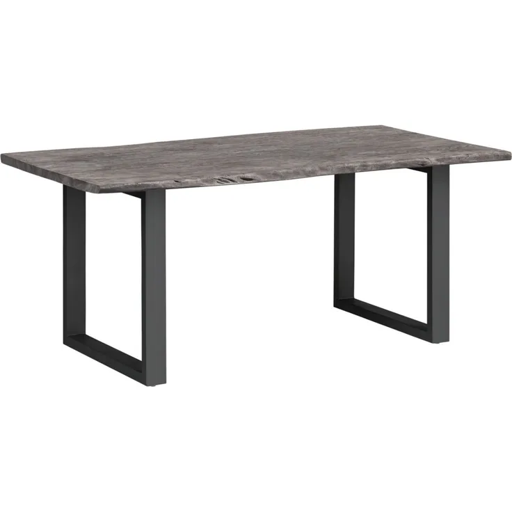 Esstisch Akazie massiv grau 230x100 cm Baumkante Industrial Design Bullwer massivum Holztisch rechteckig Metallgestell
