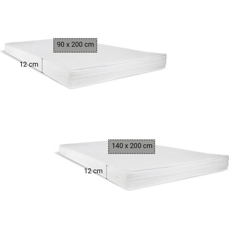 Kinderbett Etagenbett 90x200 und 140x200 Jugendbett Hochbett Weiß Holz inklusive Matratzen – Bild 4