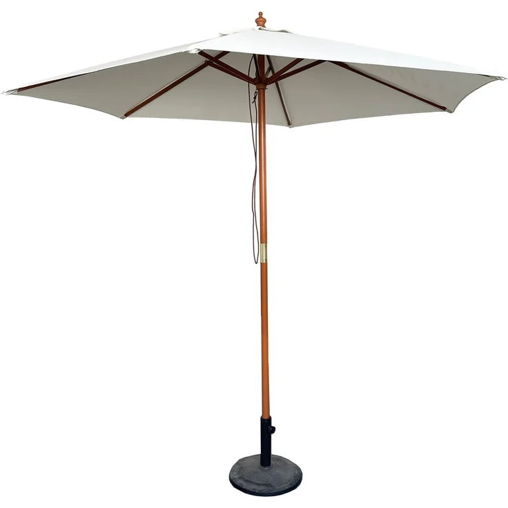 Sonnenschirm Ø 2,5m Schirm Marktschirm Gartenschirm Holzgestell UV15 beige