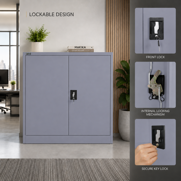 Makika Aktenschrank / Büroschrank abschließbar 40x90x90cm in Anthrazit