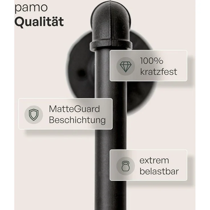 pamo. design Kleiderständer offener Kleiderschrank LAS, freistehender Garderobenständer, (Kleiderstange ohne Bohren), Stummer Diener ohne Bohren, stabil & schnell montierbar – Bild 3