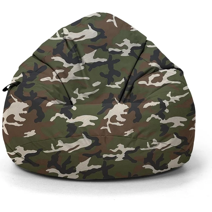 Nadimaideal Sitzsack Tropfenform Kastanie | Bodenkissen für Kinder & Erwachsene | Indoor & Outdoor | Gaming Sitzsack - Sitzkissen - Beanbag | Füllung EPS Perlen (Soldadisch, XXL-Durchmesser 88 cm) – Bild 1