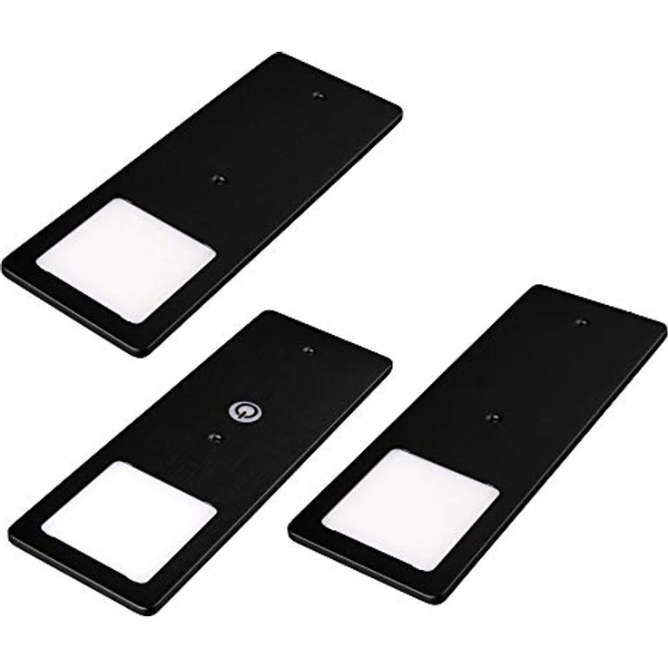 kalb LED Unterbauleuchte schwarz 5W- sehr flache Küchenleuchte mit Touch-Dimmfunktion, 3er Set neutralweiß, neutralweiss – Bild 2