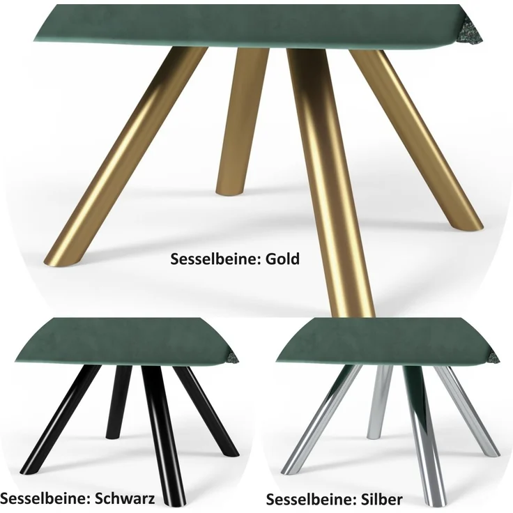Sessel Drehsessel VALERIE in Stoff Stoff Elisa Velvet Bordeauxrot – Bild 5