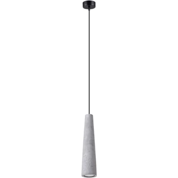 Sollux Electra Pendelleuchte, Hängelampe aus Beton im minimalistischen industriellen Stil, grau, 125 cm hoch