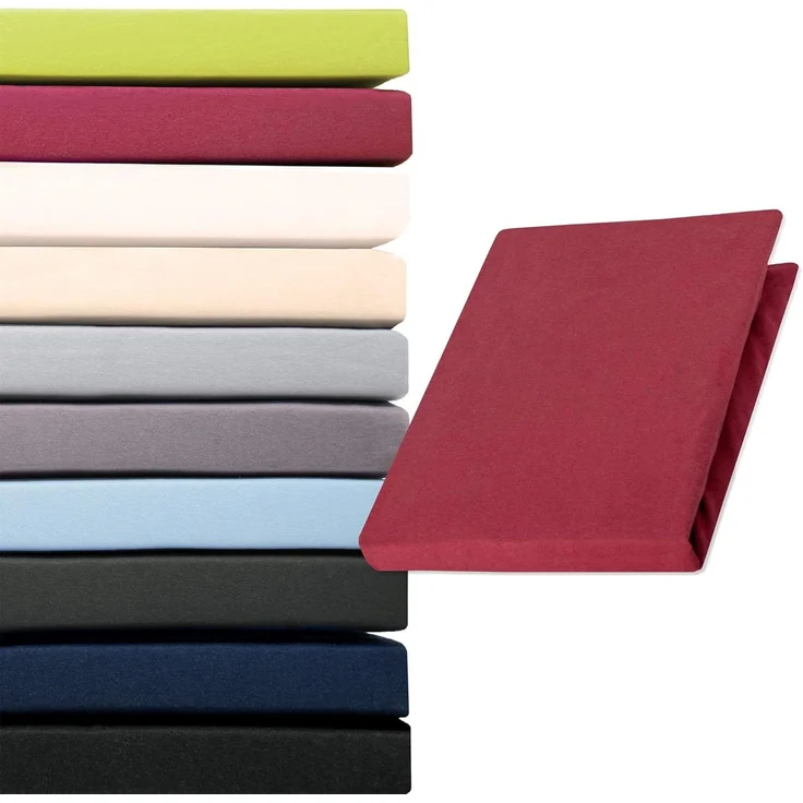 aqua-textil Spannbettlaken Pur Topper Laken Jersey Laken 90x200-100x200 cm bordeaux, Baumwolle, (1 Stück), anschmiegsam,bügelfrei,faltenfreier Sitz