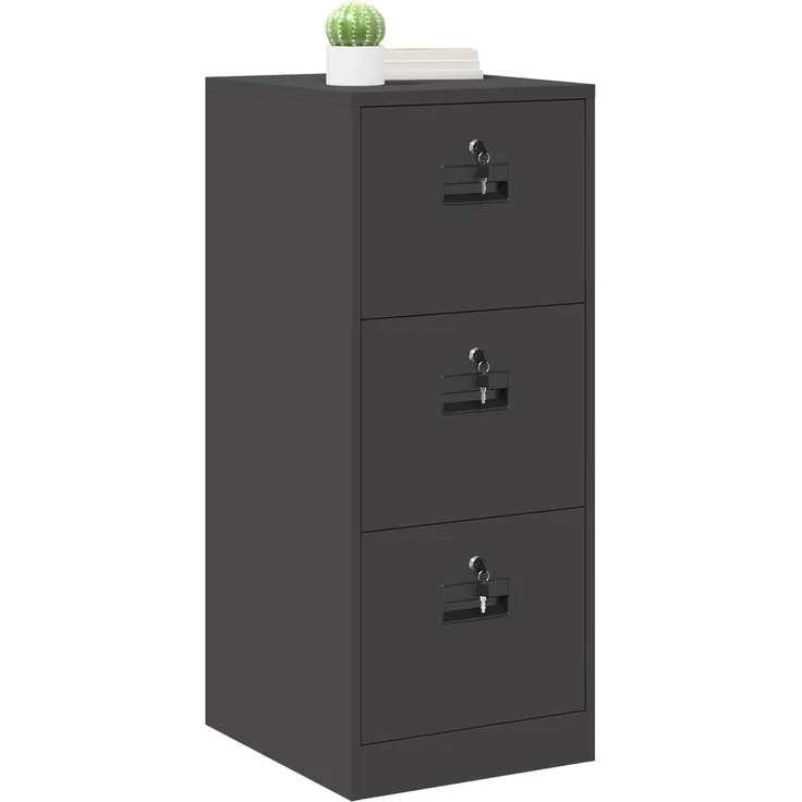 vidaXL Aktenschrank Schwarz 44 x 50 x 106,5 cm Kaltgewalzter Stahl 891598 – Bild 3