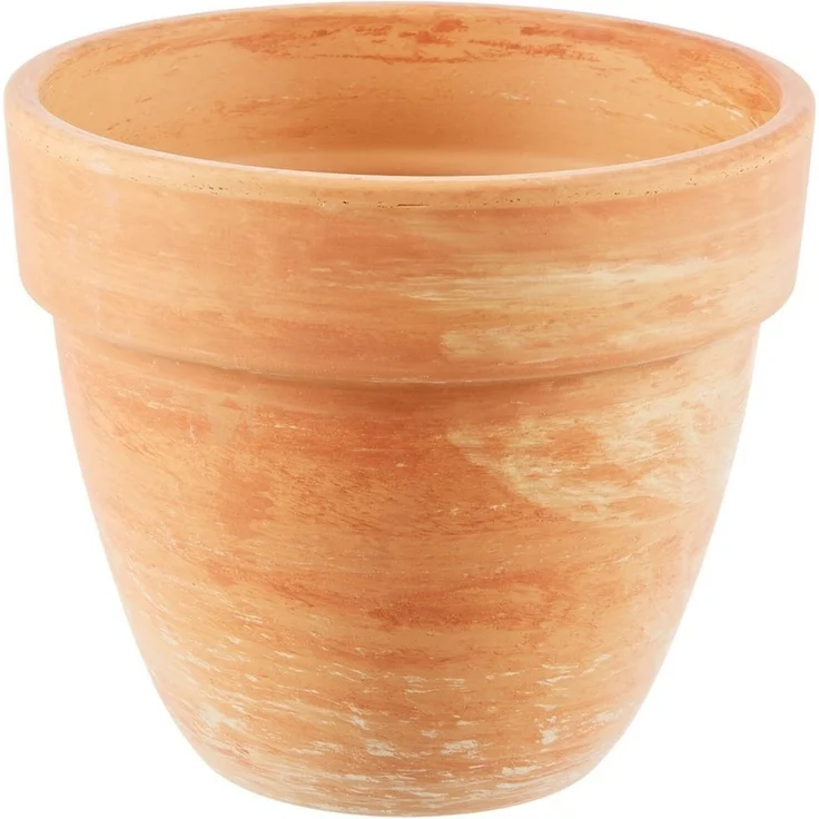 Dehner Blumentopf Levante, Terrakotta, marmoriert, orange – Bild 1