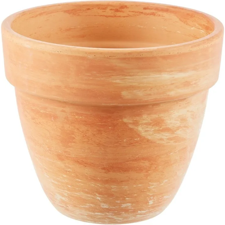 Dehner Blumentopf Levante, Terrakotta, marmoriert, orange