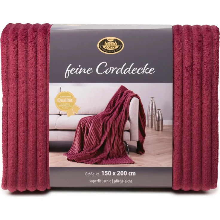 Wohndecke Feincord Kuscheldecke, Gözze, flauschig weich und wohlig warm – Bild 2