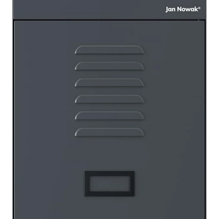 Jan Nowak Spind Schrank, Kleiderschrank, Metallschrank, Schließfachschrank | 2 Abteile mit Kleiderstange, Lüftungsschlitze, Trennwände, 4 Kleiderhaken pro Abteil | 180 cm x 80 cm x 50 cm (Anthrazit) – Bild 6