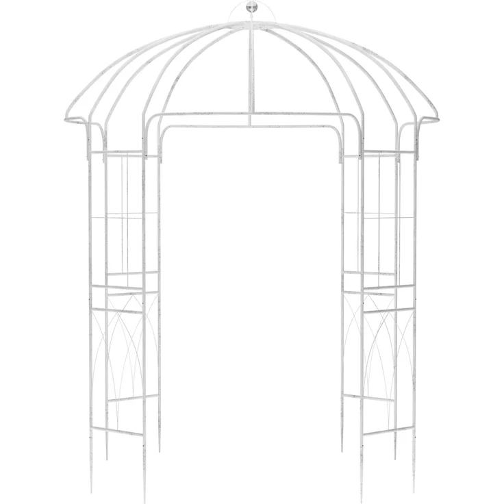 Pavillon LOTTA mit Rankhilfe - 200 x 200 x 270 cm, Metall, Antik-Weiß | Gartenpavillon Zierpavillon Gartendeko – Bild 4