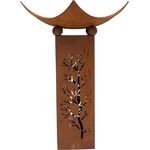 Feuerschale Säule, Metall Rostoptik, 40 x 40 x 75 cm