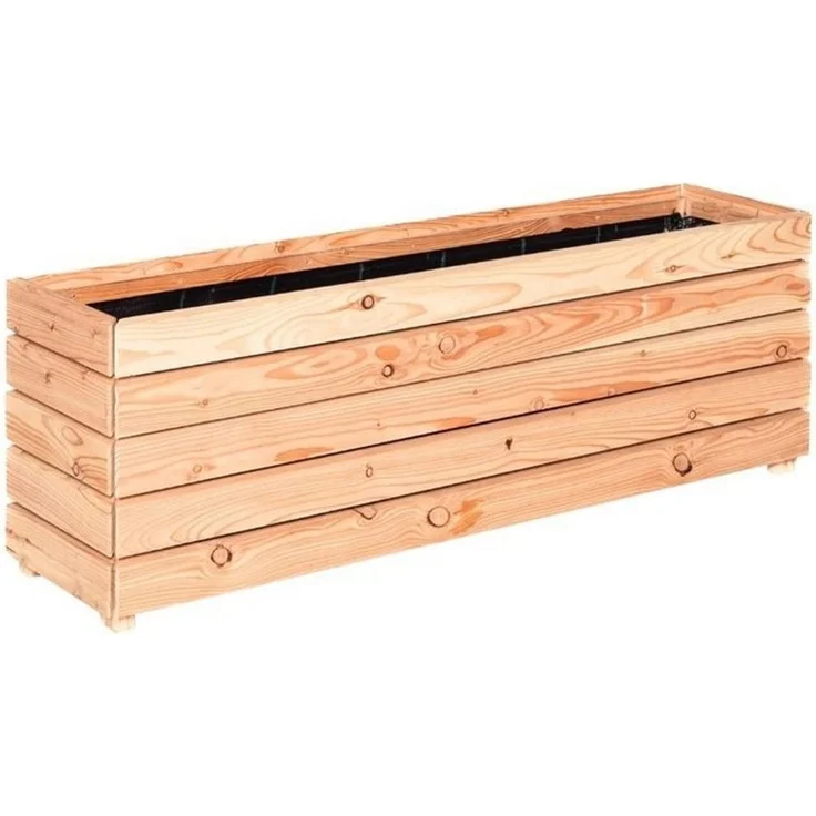 Mega-Holz Pflanzkübel Modulo aus Lärchenholz - Naturbelassener Blumenkasten für den Garten (DIY-Set), 120 x 30 x 39 cm, 140 L Fassungsvermögen – Bild 1