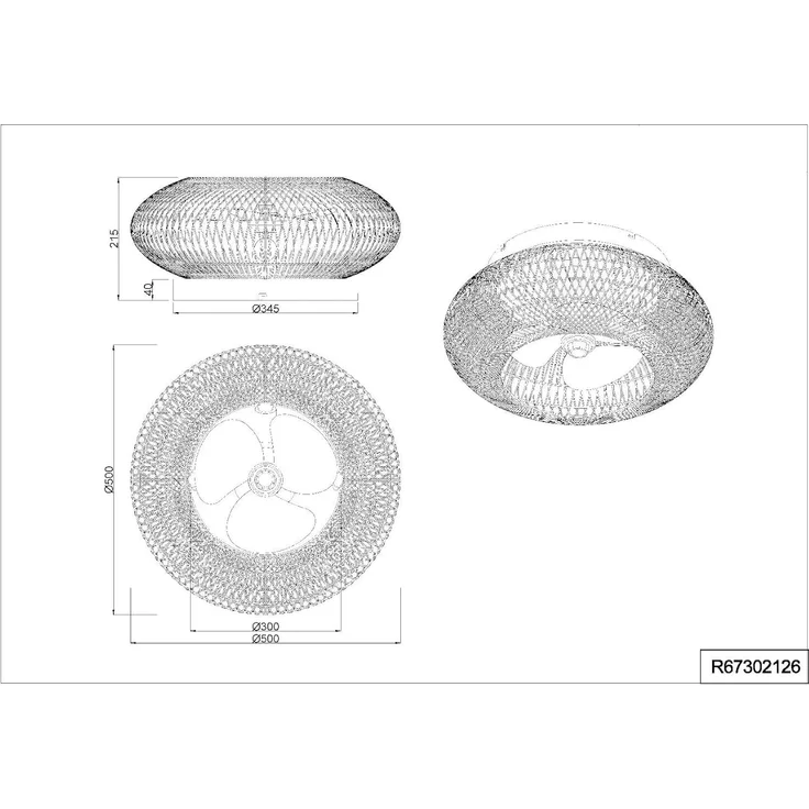 Boho Deckenleuchte LILLESAND mit Ventilator und Fernbedienung, Ø 50cm – Bild 9