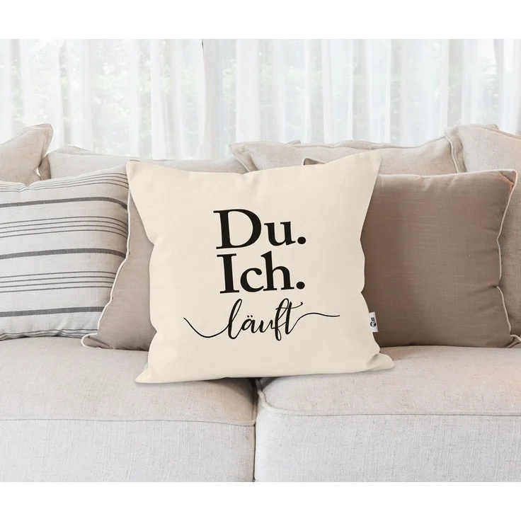 MoonWorks Dekokissen Kissen-Bezug Ich Du läuft Spruch Liebe Geschenk für Partner Moonworks® – Bild 2