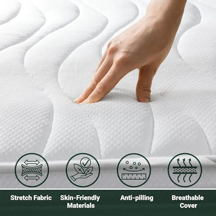 The White Stone Matratze White, Komfortschaum, 170x200 cm, antibakteriell, Made in Italy, atmungsaktiv, hypoallergen – Bild 3