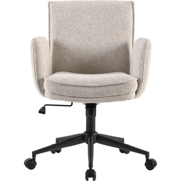 Venda 'HERMINE' Bürodrehstuhl, Webstoff creme, 63 x 95.5 x 65.5 cm, mit Wippfunktion, 140 kg belastbar – Bild 3