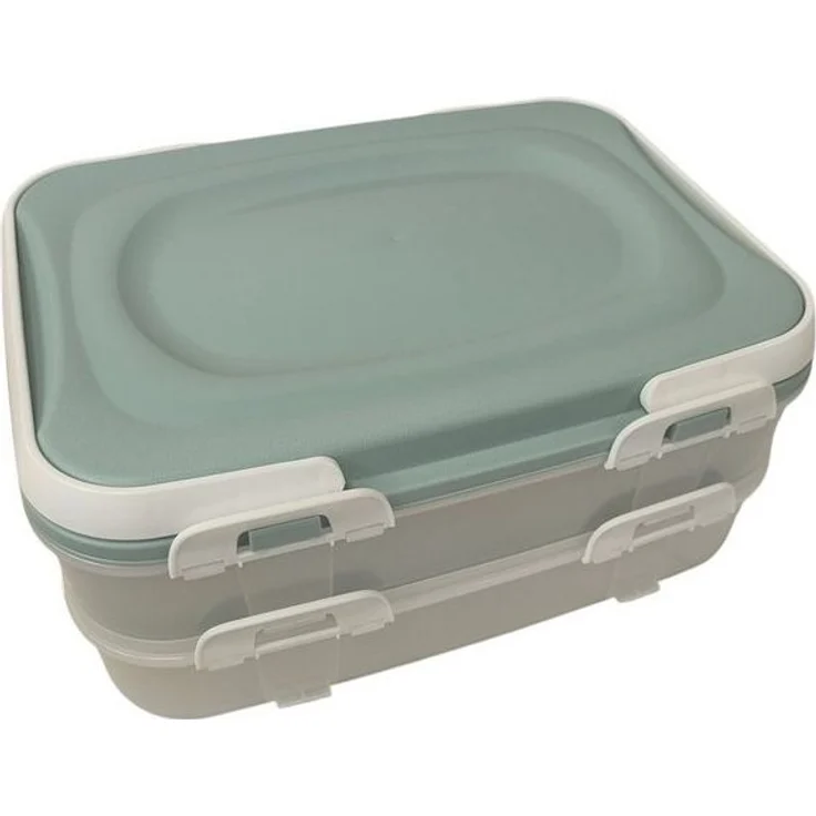 sesua Kuchentransportbox Partycontainer 2 Etagen Transportbox Lunchbox rot – Bild 3