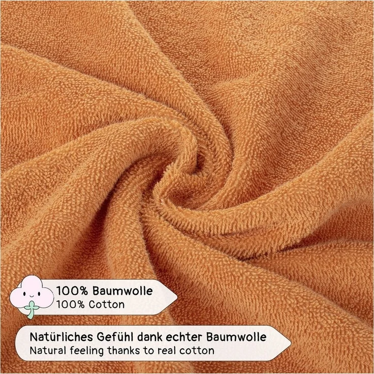 Corimori Badetuch Baby Kapuzenbadetuch mit Grußkarte, Geschenk-Set, Baumwolle (1-St) – Bild 2