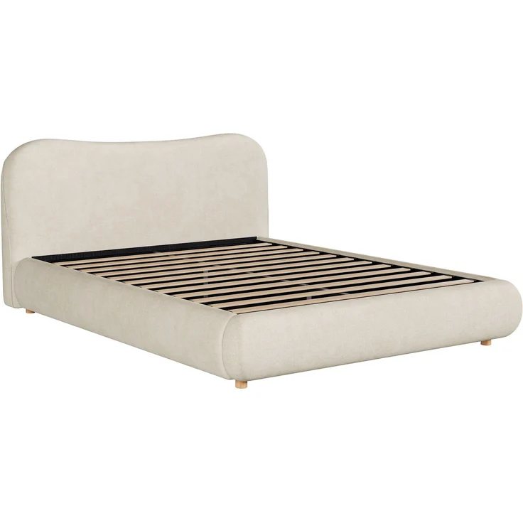 Polsterbett mit Bettkasten, Liegefläche 160×200 cm, hydraulisch, Chenille in Beige, ohne Matratze – Bild 9