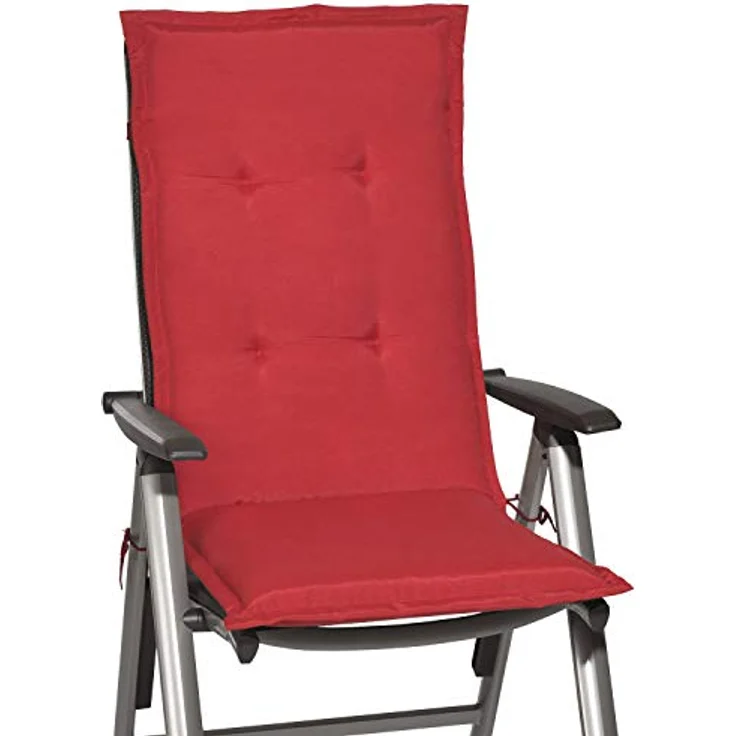 6er Set Beautissu Hochlehner Auflage Loft HL 120 x 50 x 6 cm Rot – Bild 9