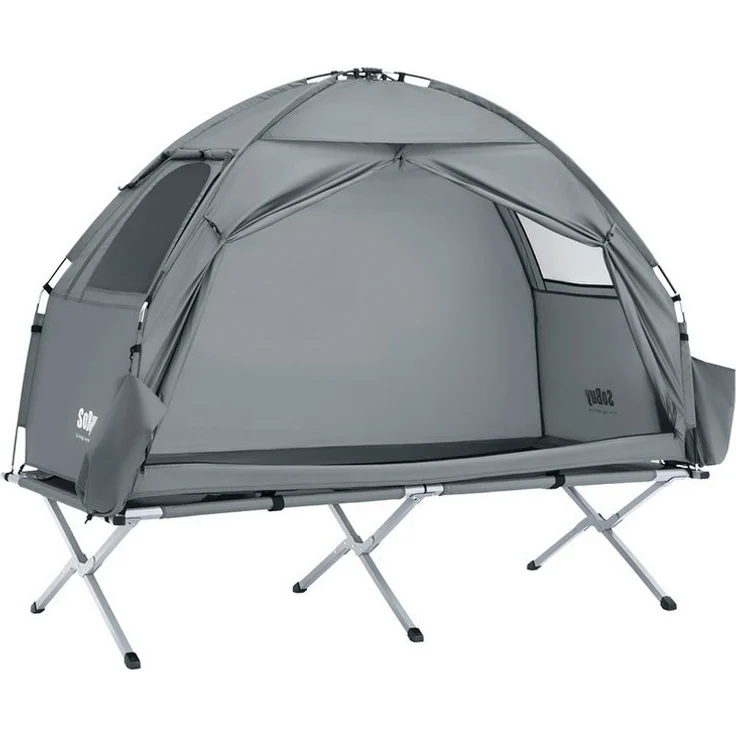 SoBuy Feldbett OGS32 Feldbett mit Zelt 1/2 Personen 7in1 Wurfzelt mit Luftpumpe,Campingzelt – Bild 1