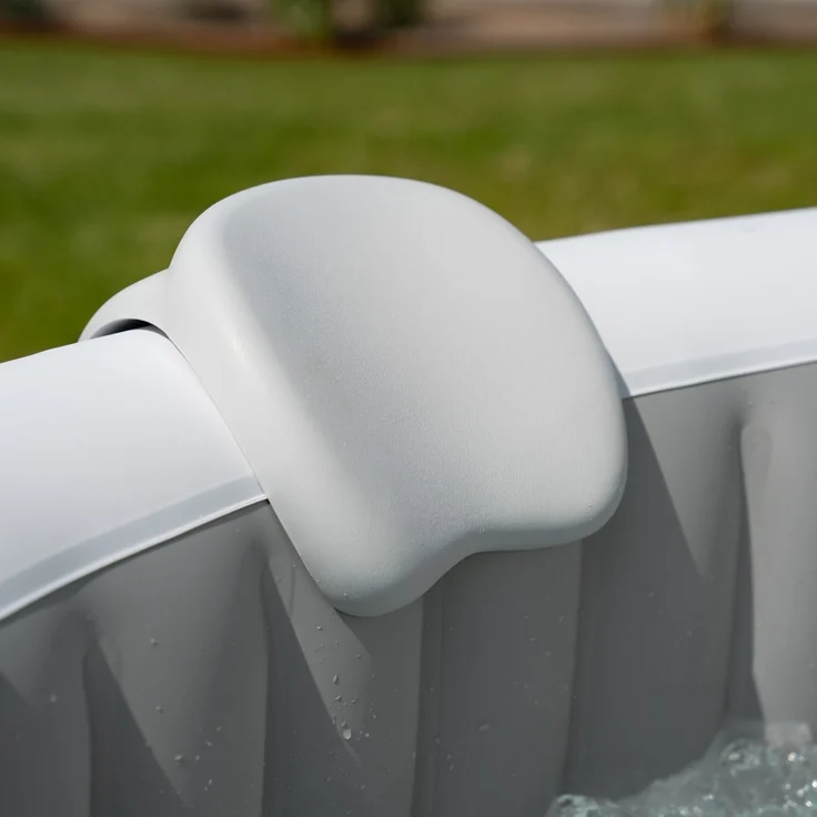 HOME DELUXE Outdoor-Whirlpool 'Splash', Ø 208 cm, für 6 Personen, inkl. Kissen, Getränkehalter & Sonnendach, Beton-Optik – Bild 10