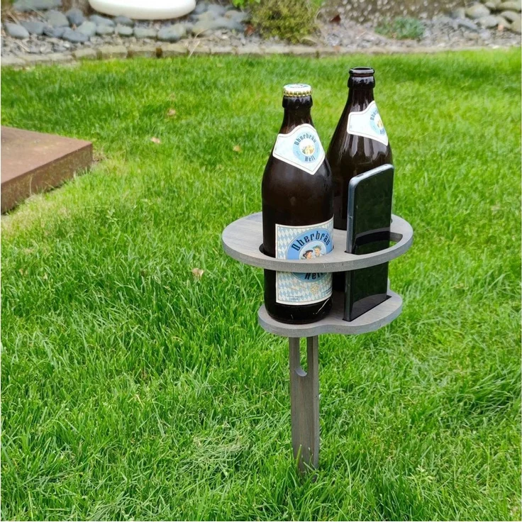 UNUS GARDEN Klapptisch Bierhalter klappbar,Biertisch aus Bambus (2-St) – Bild 2