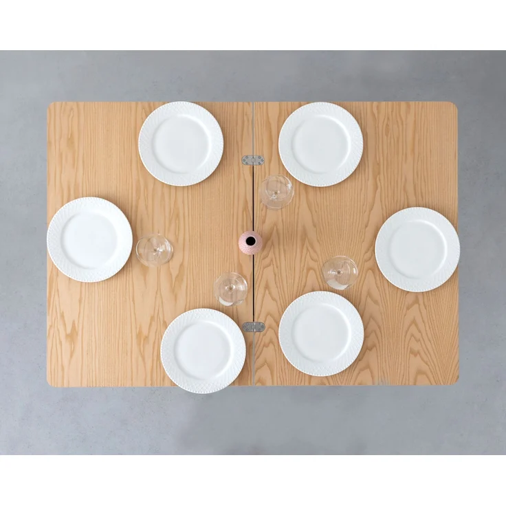 Ragaba rechteckiger ausziehbarer Tisch, MDF & Massives Eschenholz, 90x65 cm, Esche natur, Esche natur – Bild 8