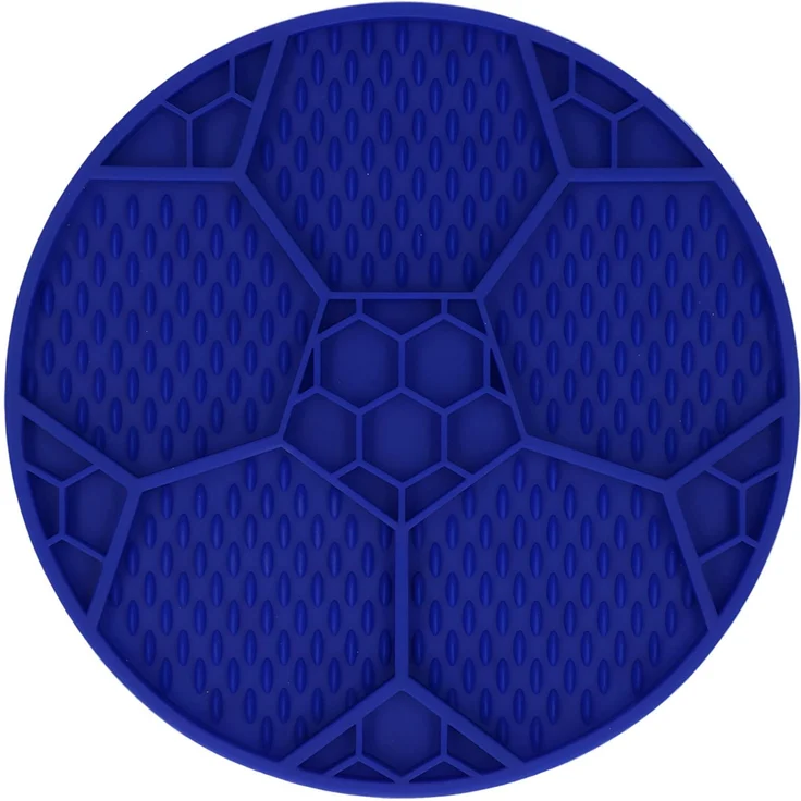 Eat Slow Live Longer Leckmatte Fußball blau – Bild 1