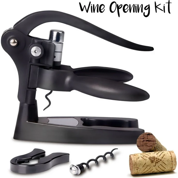 Goods+Gadgets Korkenzieher GOODS+GADGETS Hebelkorkenzieher - Profi Korkenzieher Weinöffner satz, (Profi Sommelier Flaschenöffner, mit Hebel), Weinflaschenöffner – Bild 5