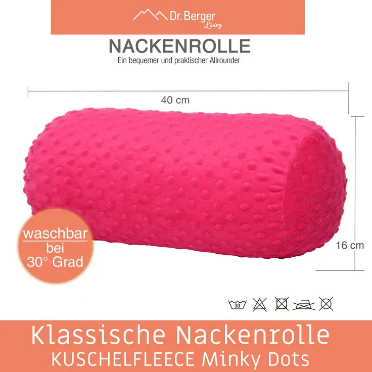 Dr. Berger Nackenrolle Minky Fuchsiapink 40 x 16 cm – Bild 2