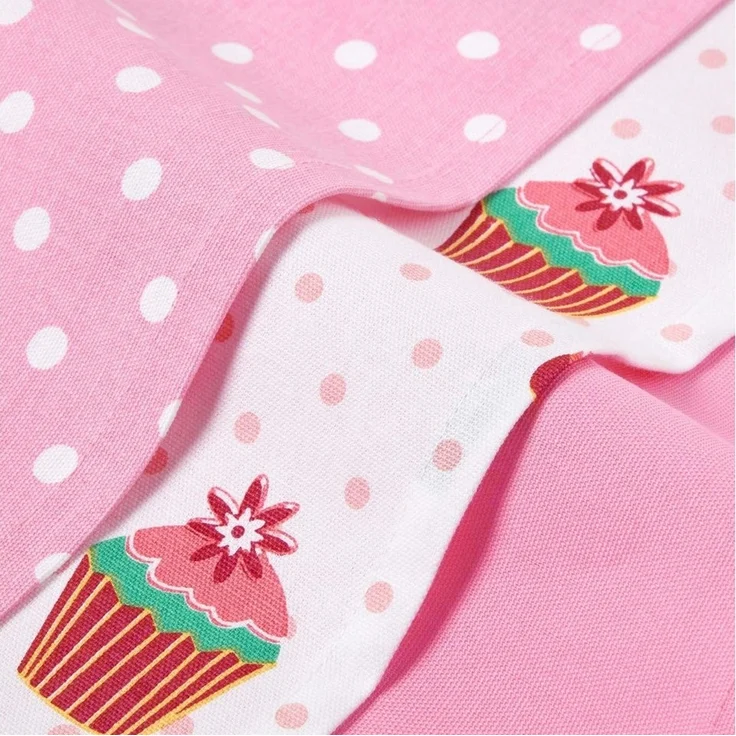 Homescapes Geschirrtuch Geschirrtuch Set 3 tlg Cupcakes – Bild 3