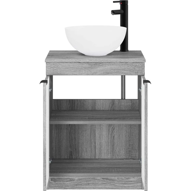 vidaXL Waschbeckenschrank Grau Sonoma 54 x 41 x 100 cm Holzwerkstoff 3404210 – Bild 3
