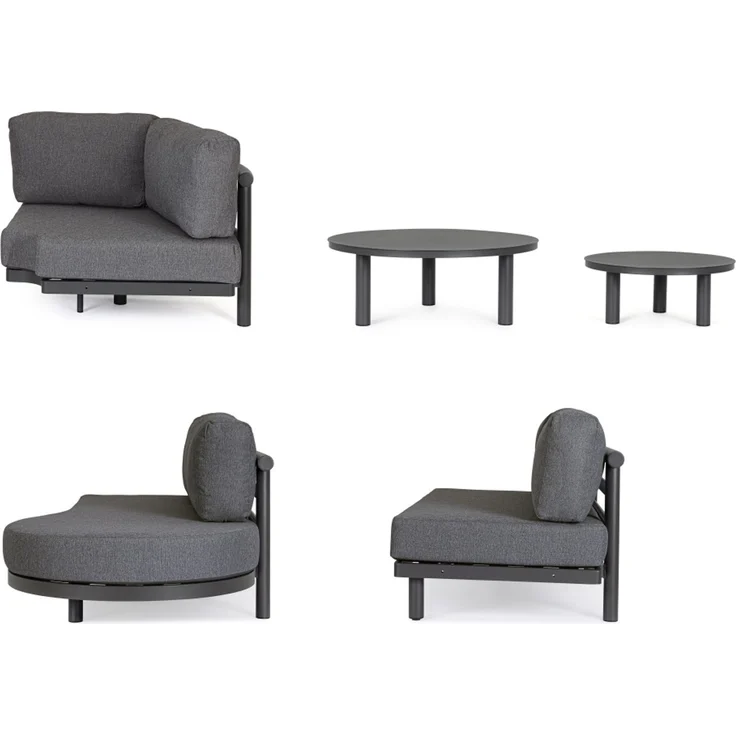 Gartenecksofa Hercules aus Aluminium und Olefin, modern, anthrazit, inkl. Couchtisch-Set – Bild 10