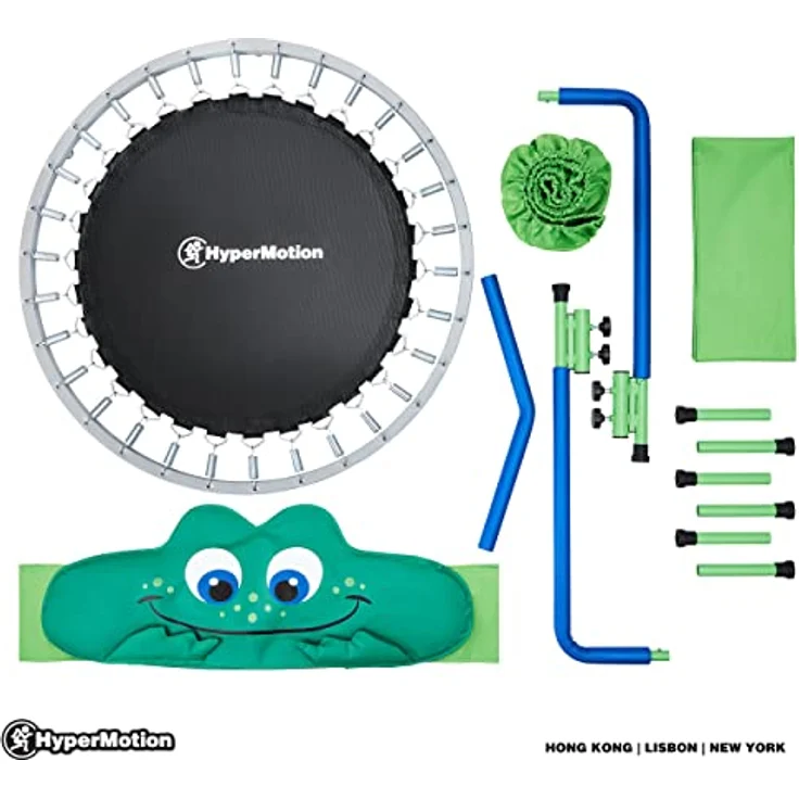 HyperMotion Frosch Mini-Trampolin für Kinder, mit Griff, 91 cm, 50 kg max, für Haus und Garten – Bild 2