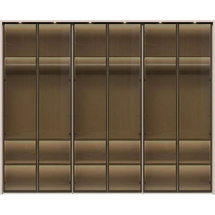 OTTO home Drehtürenschrank Opera Parsol-Glastüren, LED-Glasbodenbeleuchtung, mit und ohne Kranz Glastüren, UV-Lack, LED-Innenbeleuchtung, Soft-Close-Funktion – Bild 1