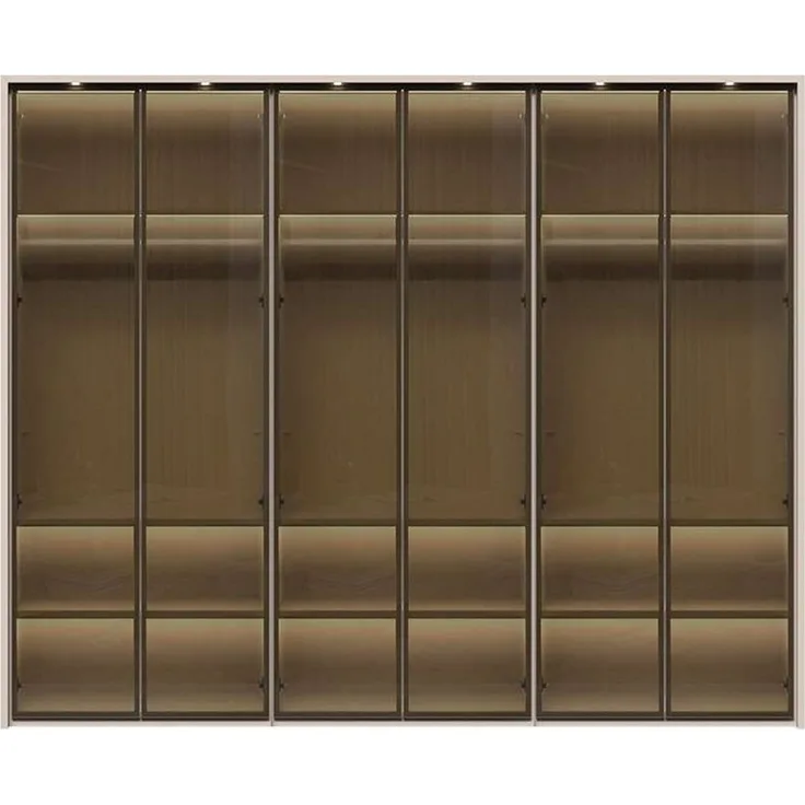 OTTO home Drehtürenschrank Opera Parsol-Glastüren, LED-Glasbodenbeleuchtung, mit und ohne Kranz Glastüren, UV-Lack, LED-Innenbeleuchtung, Soft-Close-Funktion