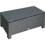Outsunny Gartentisch Garten Beistelltisch Polyrattan (Balkontisch, 1-St, Couchtisch), Schwarz 85 x 50 x 39 cm