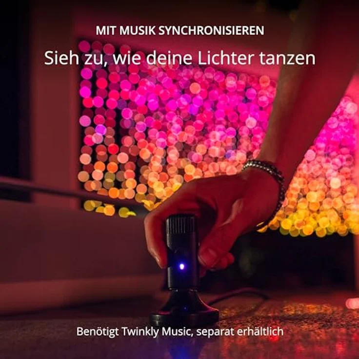 Twinkly Curtain 400 LED RGB+Weiß, LED-Lichterkette für Drinnen und Draußen, Smarte Lichter, RGB und Weiß, Kompatibel mit Alexa, Google Home, IP44, App-Steuerung, Transparentes Kabel, 3x2 m – Bild 8