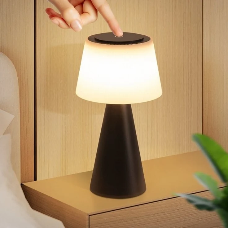 Nettlife LED Tischleuchte Kabellos Touch Nachttischlampe Schwarz/Weiß Dimmbar Akku 3600mhA, mit USB Aufladbar, LED fest integriert, Modern Tischlampe für Wohnzimmer Schlafzimmer – Bild 4