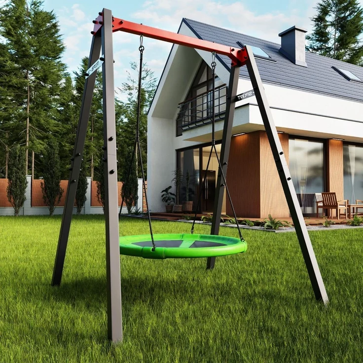 K-Sport Gartenschaukel für Kinder mit Nestschaukel, aus Stahl, grau – Bild 8